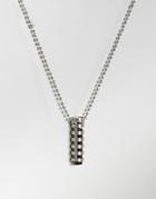 Seven London Necklace In Silver With Tube Pendant - Silver
