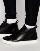 Kg By Kurt Geiger Hi Sneakers In Black Leather - Black