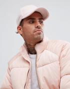 Asos Baseball Cap In Pink Textured Fabric - Pink