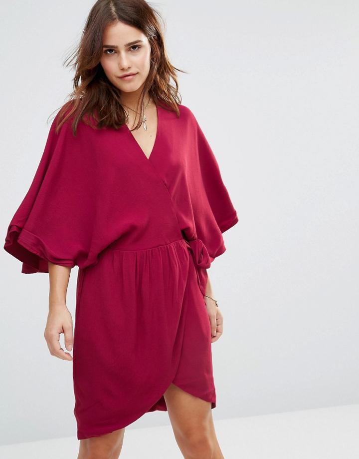 The Jetset Diaries Mantra Kimono Dress - Red