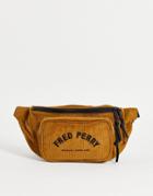 Fred Perry Corduroy Fanny Pack In Tan-brown