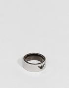 Emporio Armani Eagle Band Ring In Silver - Silver