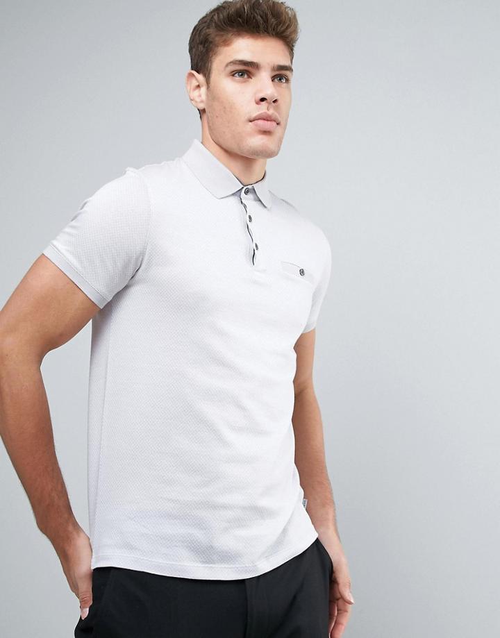 Ted Baker Jersey Polo In Pattern - Gray