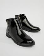 Vero Moda Patent Side Zip Boots - Black