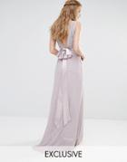 Tfnc Wedding Bow Back Embellished Maxi Dress - Lavender Fog