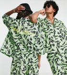Collusion Unisex Yin Yang Print Beach Shirt In Green - Part Of A Set