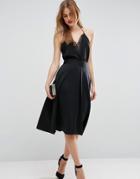Asos Scuba Prom Skirt With Invert Pleat - Black