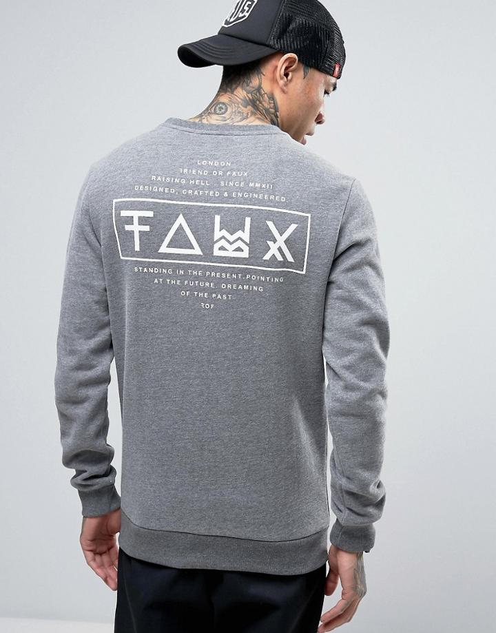 Friend Or Faux Limitless Back Print Sweat - Gray