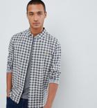 Farah Bobby Slim Fit Checked Jersey Shirt In Gray - Gray