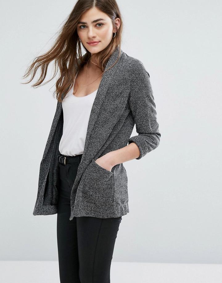 New Look Jersey Fleck Blazer - Gray