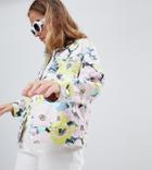 Asos Design Petite Printed Floral Jacket - Multi