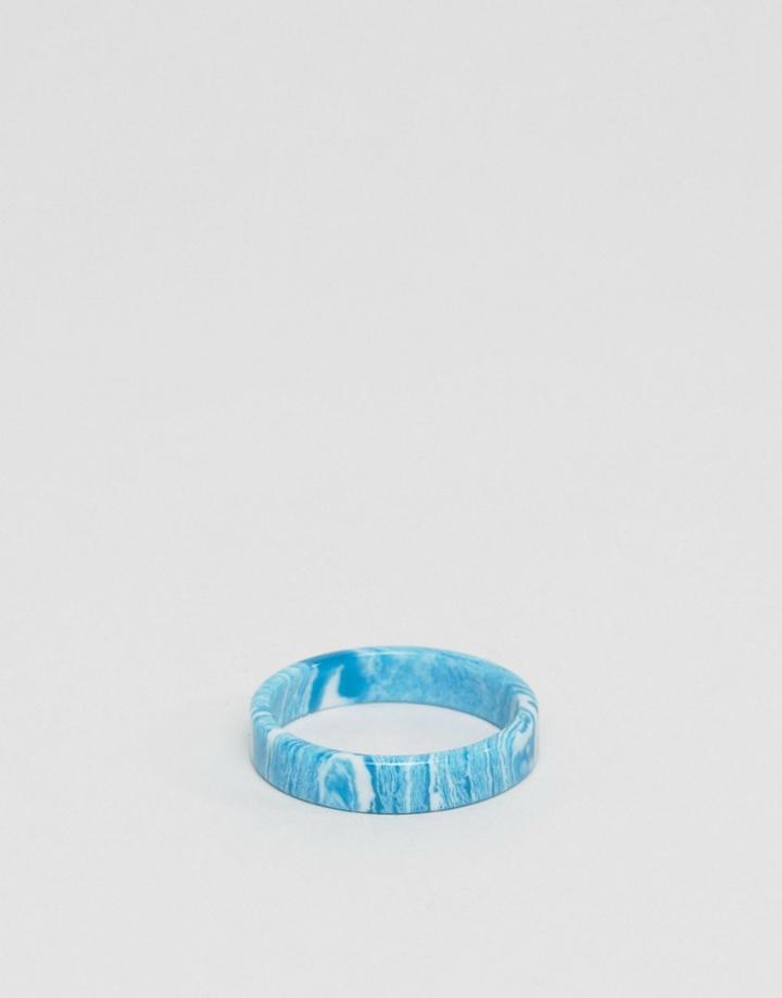 Asos Ring With Blue And White Stone - Blue