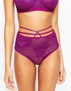 Asos Fuller Bust Patsy Fishnet Lace High Waisted Pant - Purple
