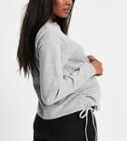 Asos Design Maternity Ruched Side Sweat In Gray Heather-grey
