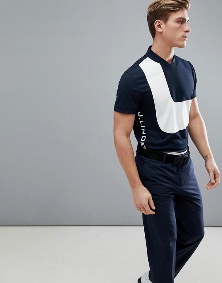 J.lindeberg Golf Roky Slim Fit Tx Torque Polo Shirt In Navy - Navy