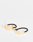 Designb London Pack Of 2 Hair Cuff Ties-gold