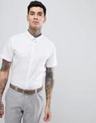 Process Black Short Sleeve Plain Stretch Shirt-white