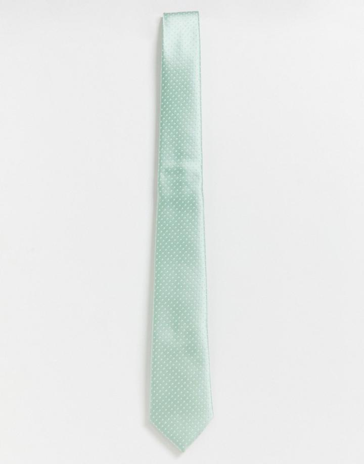 Only & Sons Wedding Satin Tie In Mint - Green