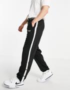 Liquor N Poker Retro Sweatpants In Black With Logo Print And White Piping