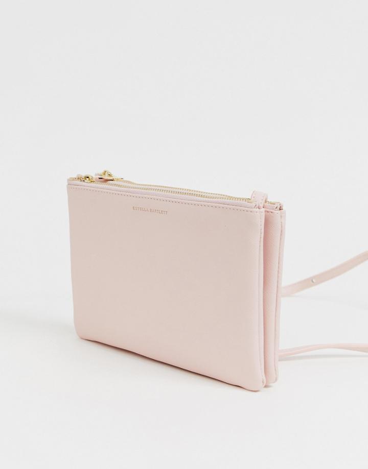 Estella Bartlett Double Cross Body Bag In Blush-pink