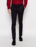 Noose & Monkey Brushed Check Suit Pants With Stretch In Super Skinny Fit - Navy