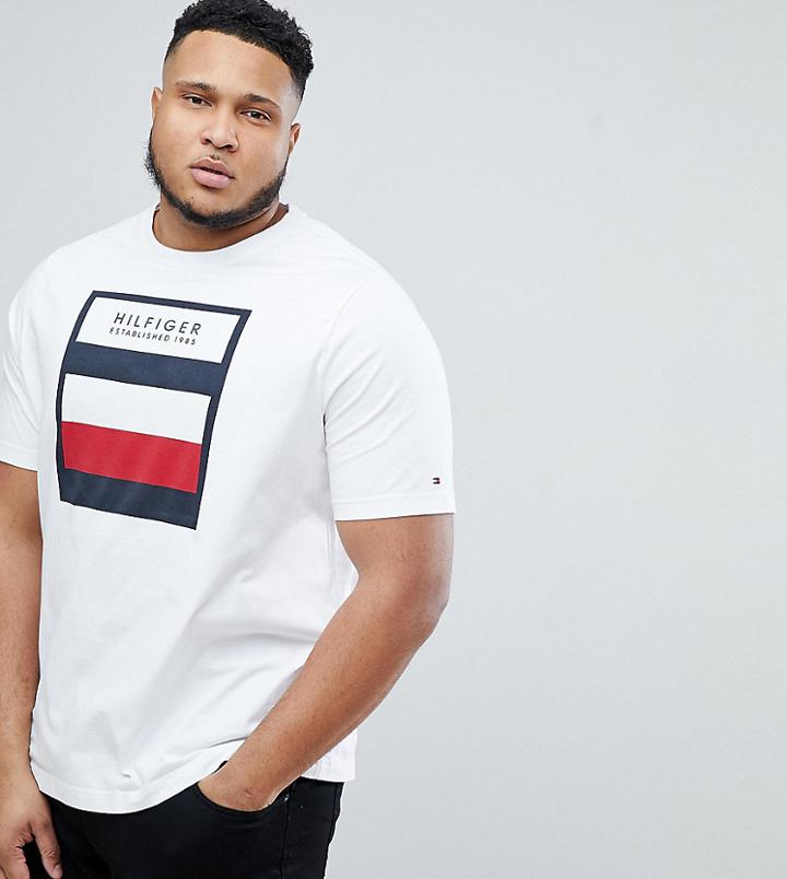Tommy Hilfiger Plus T-shirt Box Logo In White - White