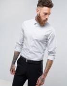 Asos Slim Shirt In Pale Gray - Gray