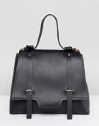 Yoki Fashion Messenger Clasp Tote Bag - Black