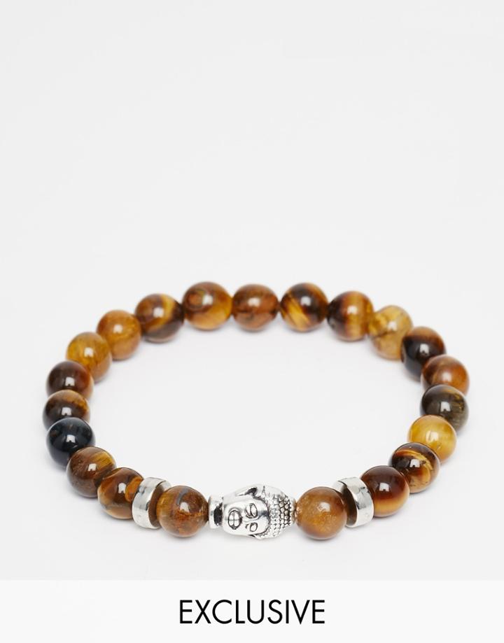 Reclaimed Vintage Bracelet With Buddha - Brown