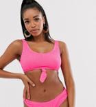 Peek & Beau Fuller Bust Exclusive Scrunch Bikini Top In Pink D - F Cup - Pink