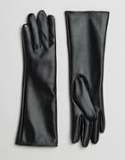 7x Leatherette Long Gloves - Black