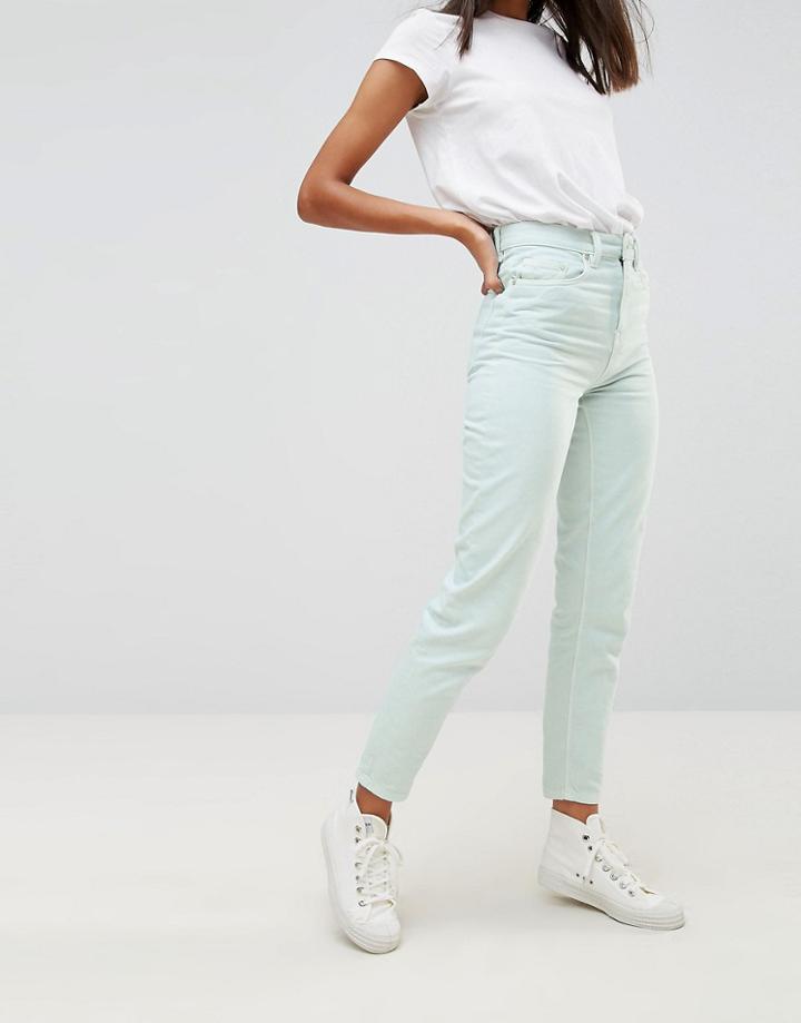 Waven Elsa Pale Mint Mom Jeans-green