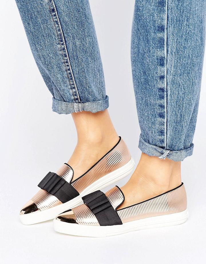 Miss Kg Lisa Metallic Bow Point Sneakers - Multi