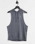 Asos 4505 Icon Training Hooded Sleeveless T-shirt With Dropped Armhole-green