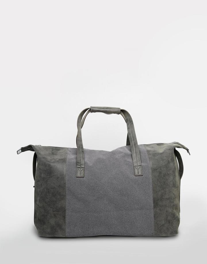 Asos Carryall In Gray With Cut And Sew Panel - Gray