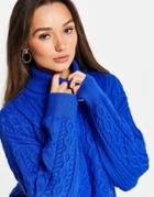 & Other Stories Recycled Wool Cable Knit Front Sweater In Blue-blues