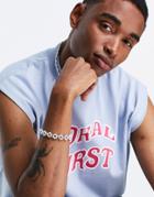 Asos Design Floral Faux Pearl Chain Bracelet-white