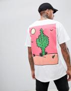 New Love Club Cactus Back Print T-shirt - White