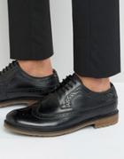 Silver Street Fenchurch Brogues In Black Leather - Black