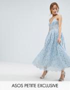 Asos Petite Lace Cami Midi Prom Dress - Multi