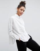 Monki Cut About Shirt - White