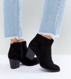 New Look Wide Fit Western Heeled Ankle Boot - Black
