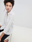 Stradivarius Polka Dot Shirt - White