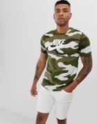 Nike T-shirt In Camo Print-green