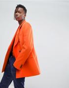 Asos Oversized Double Breasted Blazer In Orange - Orange