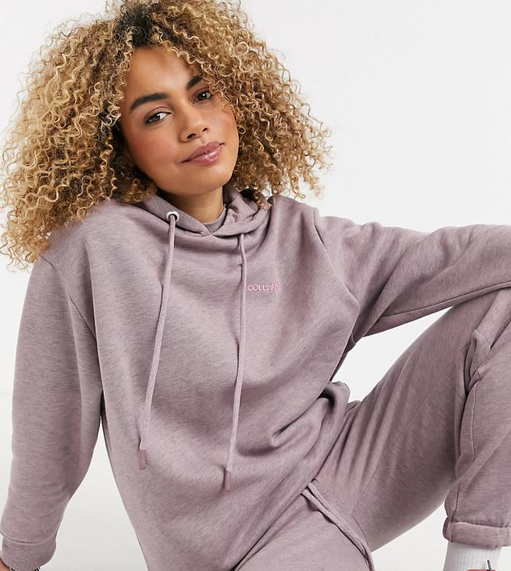 Collusion Oversized Hoodie In Overdye Heather Set-purple