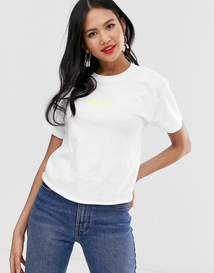 Miss Selfridge T-shirt With Slogan In White - White