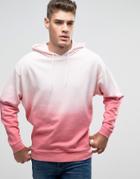 Asos Oversized Dip Dye Hoodie - Pink
