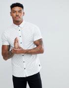 Blend Short Sleeve Dot Shirt - White