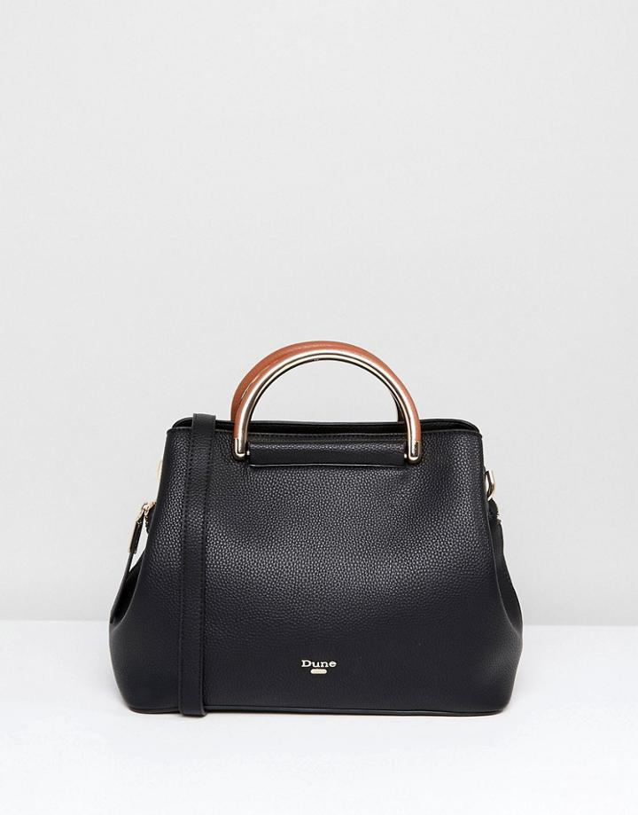 Dune Tote Bag With Metal Top Handle - Black